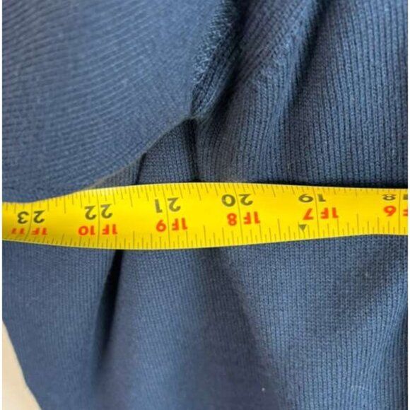 Visitor Poeta Moda Mens Long Sleeve Quarter Zip Sweater Blue Size Medium - Picture 4 of 12